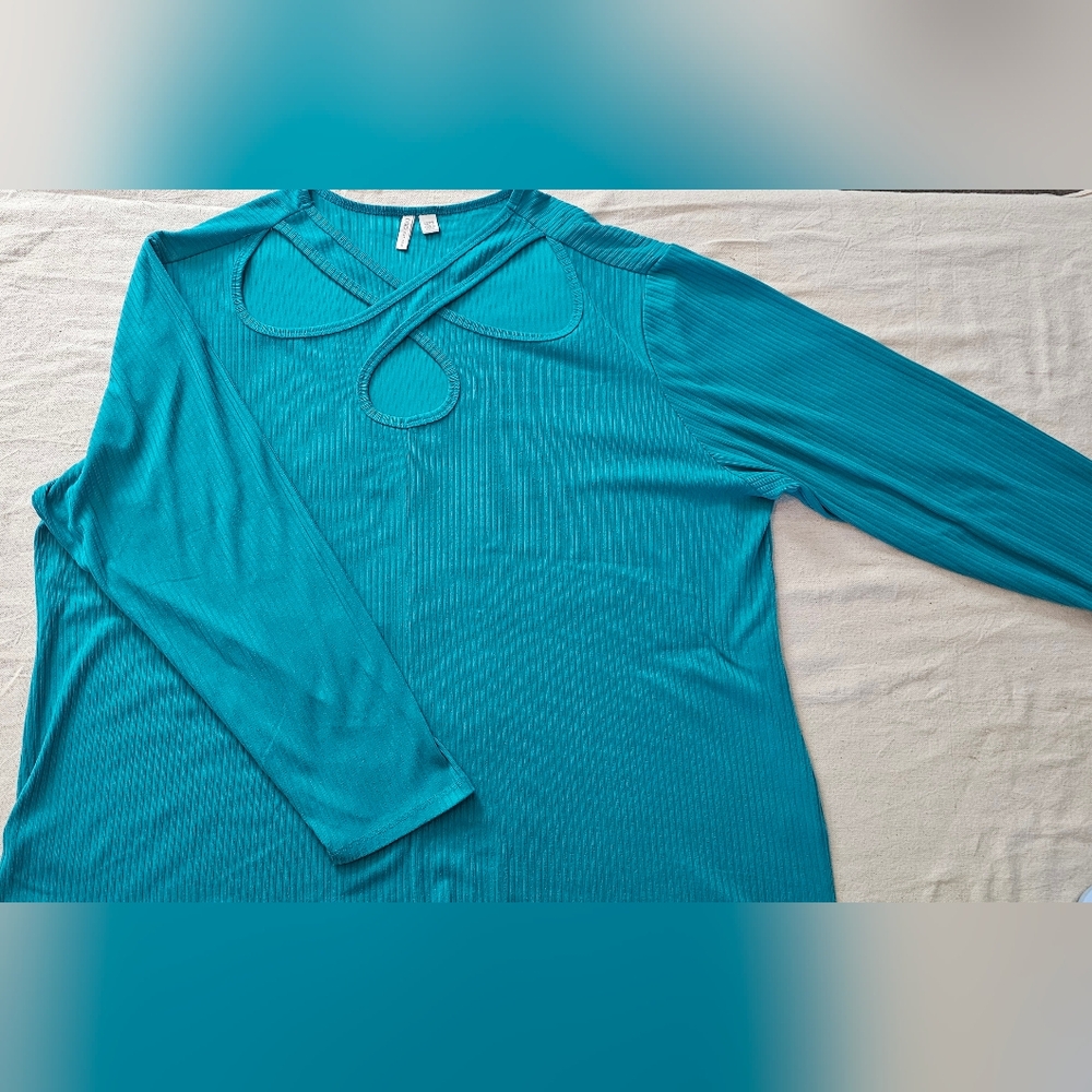 CATO Teal Long Sleeve Women's Top